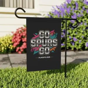 San Antonio Spurs Playoffs 2026 Garden Flag, Go Spurs Go Yard Banner, NBA Basketball House Flag, Fiesta Colors Outdoor Decor, Silver & Black(Pole, Hooks, Or Fasteners Are Not Included)