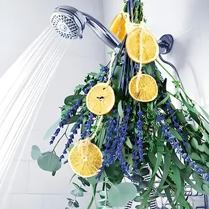 5 Bundle Dried Eucalyptus & Lavender Mix 15–17" Natural Preserved Leaves with Lemon for Shower Home Bathroom Décor & Fragrance 20 Pieces Total Refreshing Soothing Combo