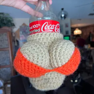 Handmade Crochet Boobie Koozie Drink Beer Holder