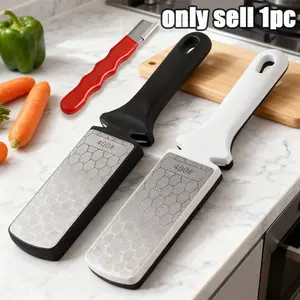 1pc Non-Slip Handle Knife Sharpener - 400/1000 Grit Diamond Sharpening Tool for Safe & Easy Home Knife Sharpening