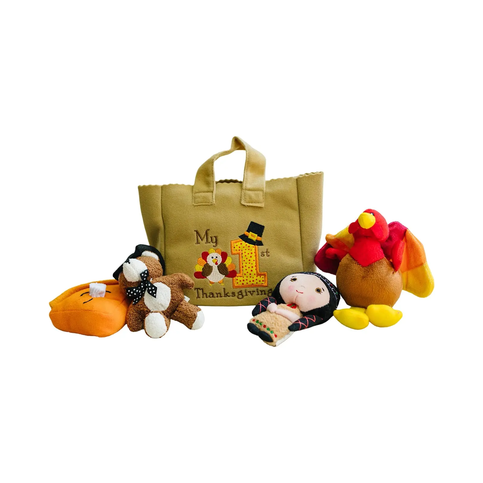 Genius Babies My Baby's First Thanksgiving Play Set with Plush Toys, Pumpkin, Turkey, Keepsake Gift