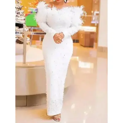 white feather dress fashion nova Nova Dress