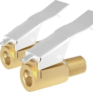 Air Chuck with Clip Adapter, Brass Locking Tire Inflator Nozzle Adapter, Leak-Free 250 PSI Tire Chuck for Vehicle Inflator.