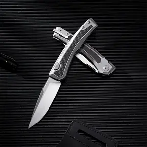 Carbon fiber handle folding knife, quick opening; outdoor pocket knife, ZT0556; multifunctional outdoor folding knife; aluminum alloy carbon fiber handle portable pocket knife; high-hardness folding knife for camping and home use