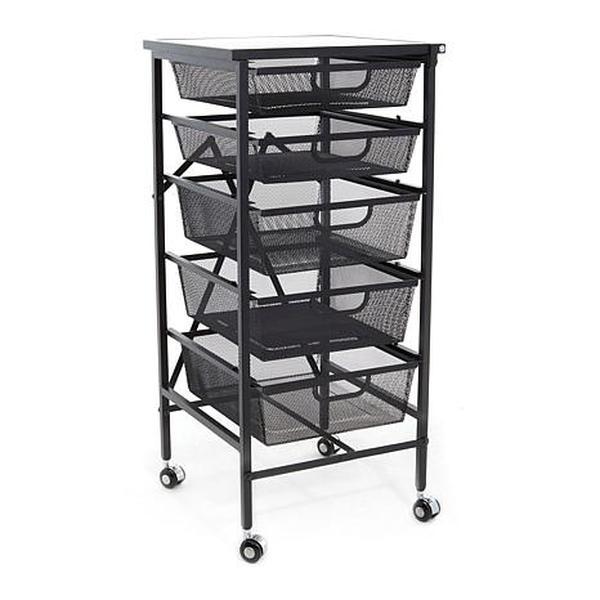 Origami 5-Drawer Cart with Wooden Top