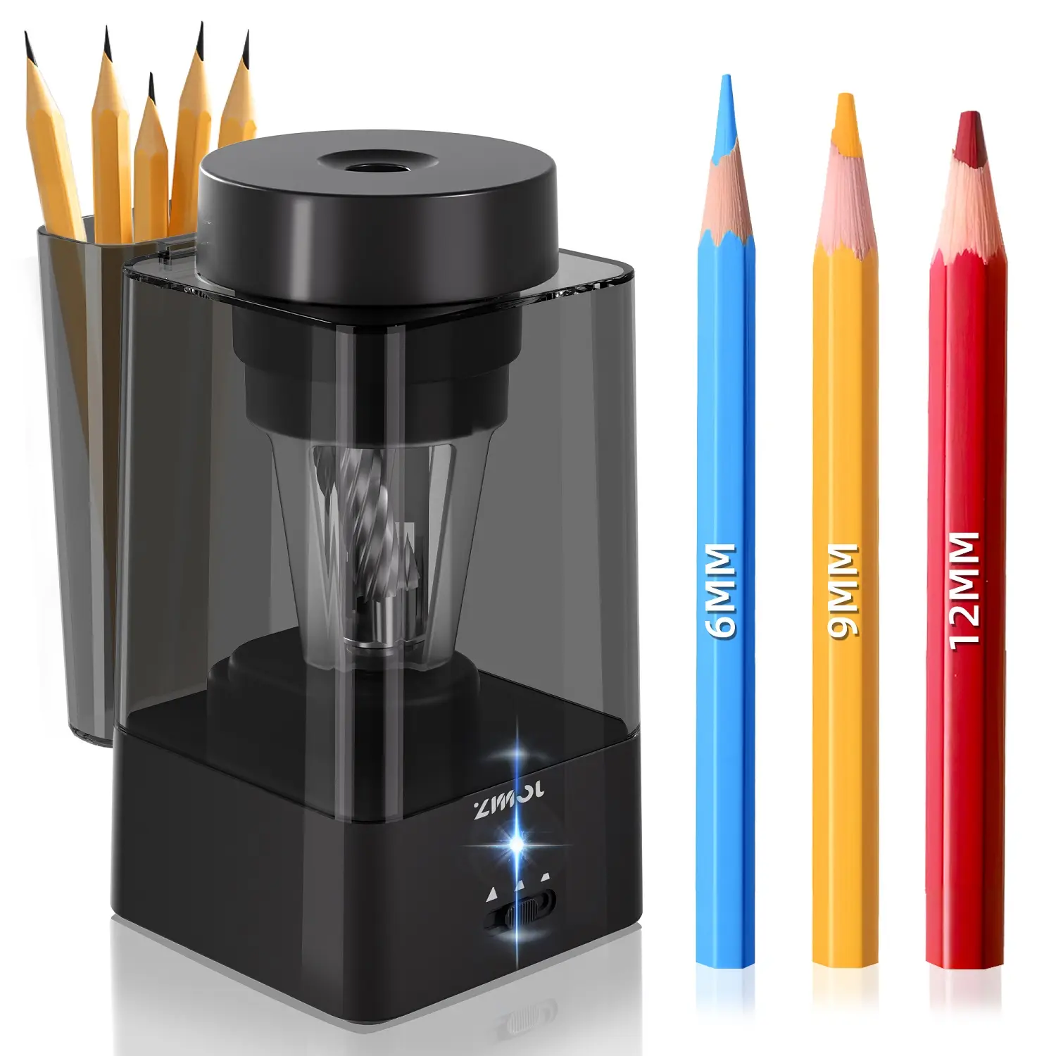 ZMOL Fully Automatic Electric Colored Pencil Sharpener, fully automatic, rechargeable, non-contact design, 7-11.5mm, ideal for home and classroom. Office School Supplies Stationery Office Supplies