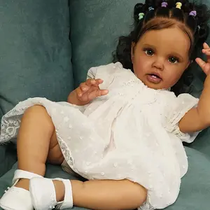 Realistic Lifelike Soft Vinyl Black Girl Reborn Baby Doll with Complete Accessory Set – Toddler Companion Toy for Kids & Collection, Perfect Holiday & Birthday Gift