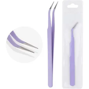 Lash Tweezers for Eyelash Extensions, Precision Fiber Stainless Steel Lash Applicator Tool for False Eyelashes, Precision Fiber Mega Volume lash-tweezers Use at Home
