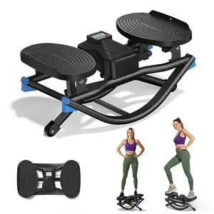 Rocking Stepper Ski Machine With 3D Motion Stepper Design Side Sepper Machine For Home Workout - 330 Lbs Capacity, Compact & Space-Saving Design, Built-In Counter