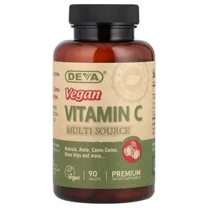 Deva Vegan Vitamin C, Multi Source, 90 Tablets