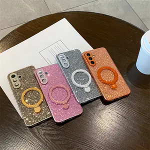 Color Flash Grid | Artificial Diamond Lens Frame | All Inclusive | Bracket | Best Friend Gift | Suitable for Samsung Galaxy  A24 A25 A54 A55