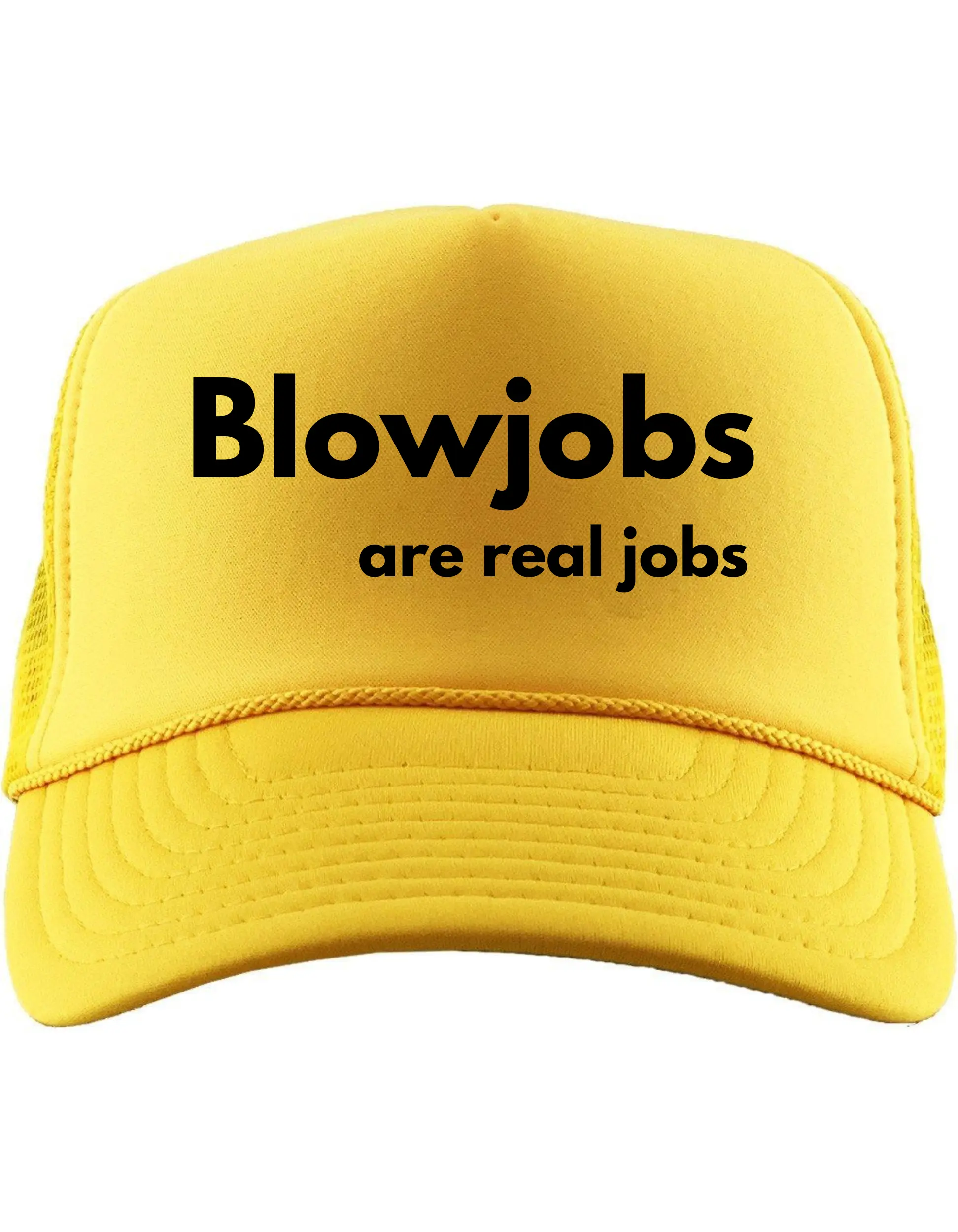 Funny Adult Trucker Hat • “Blowj*bs Are Real Jobs” Snapback Hat • Viral Bachelor Party Hat • Adult Humor Mesh Cap • Novelty Gag Gift Hat