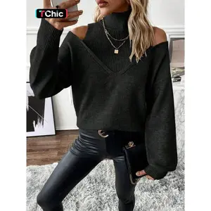 Cold Shoulder 2-in-1 Pullover Sweater