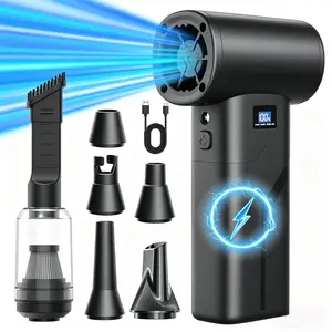Deepbito S2 Wireless Rechargeable Air Duster Boasts 110000 RPM strong airflow with dual batteries. Great for cleaning PCs, keyboards, car interiors and outdoor dust