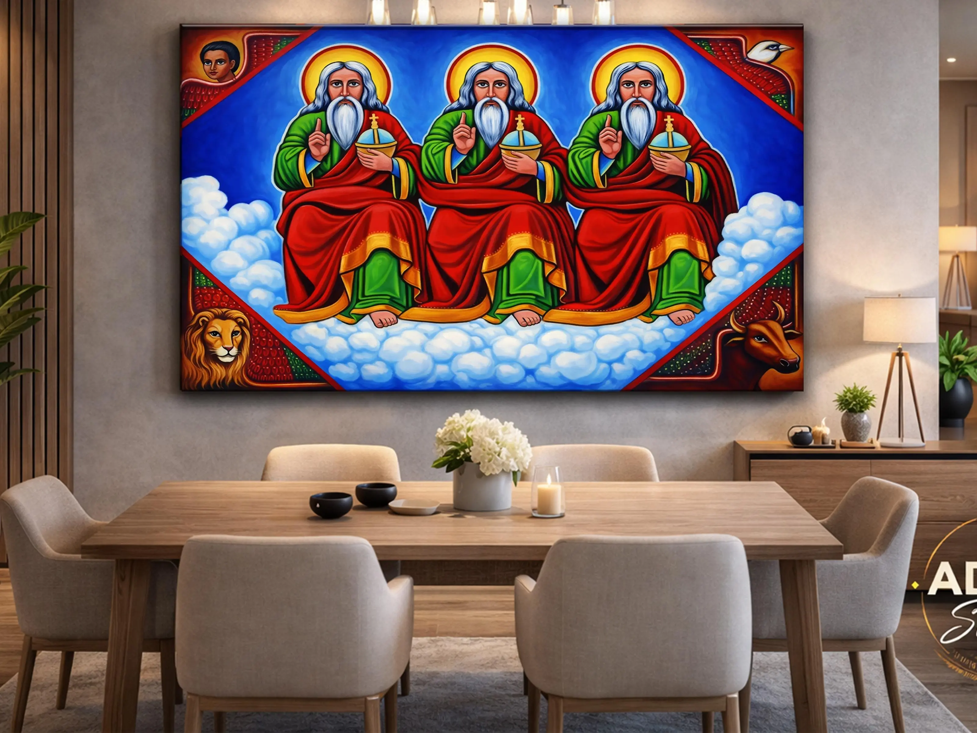 Holy Trinity  /ቅድስት ሥላሴ/ Canvas Print | Orthodox Religious Wall Decor