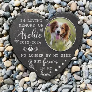 Personalized Pet Memorial Stone with Photo | Dog Loss Sympathy Gift | Custom Pet Tribute | Pet Memorial Keepsake | Dog Remembrance Gift