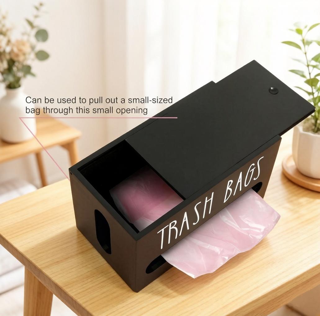 Large Capacity Trash Bag Organizer – Space Saving Garbage Bag Dispenser Box, Foldable Under Sink Storage, Clear Trash Bag Holder for Kitchen, Pantry, Apartment Must Have