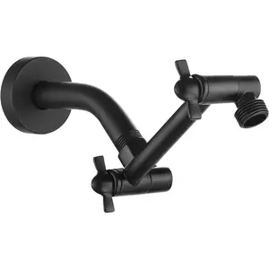 Black Shower Arm, Shower  Extender Arm with Universal Connection to Shower Heads, Anti-Leak Tool-Free Installtion, Shower Exetension (5 Inch, Matte Black)