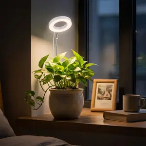 Grow Light, Plant Lamp, Full Spectrum LED Grow Light for Indoor Plants, Small Plant Lamp with 4-Level Dimmable & 2/4/8H Auto Timer, Height Adjustable, USB-Powered Desk/Soil Insert Grow Lights for Kitchen, Office, Home Gardening, Let plants grow vigorously