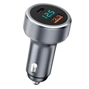 ERAYAK 54W Fast Car Charger | Dual USB-C PD 3.0 & QC 3.0 with LED Display