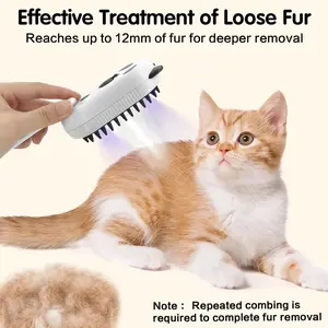 Hair Grooming Steam Brush - Cat Brush for Shedding, 4 in 1 Cat Steam Brush, Water Cat Brushes with UV Light & Spray,Steam Brush for Massage Clean Prevention