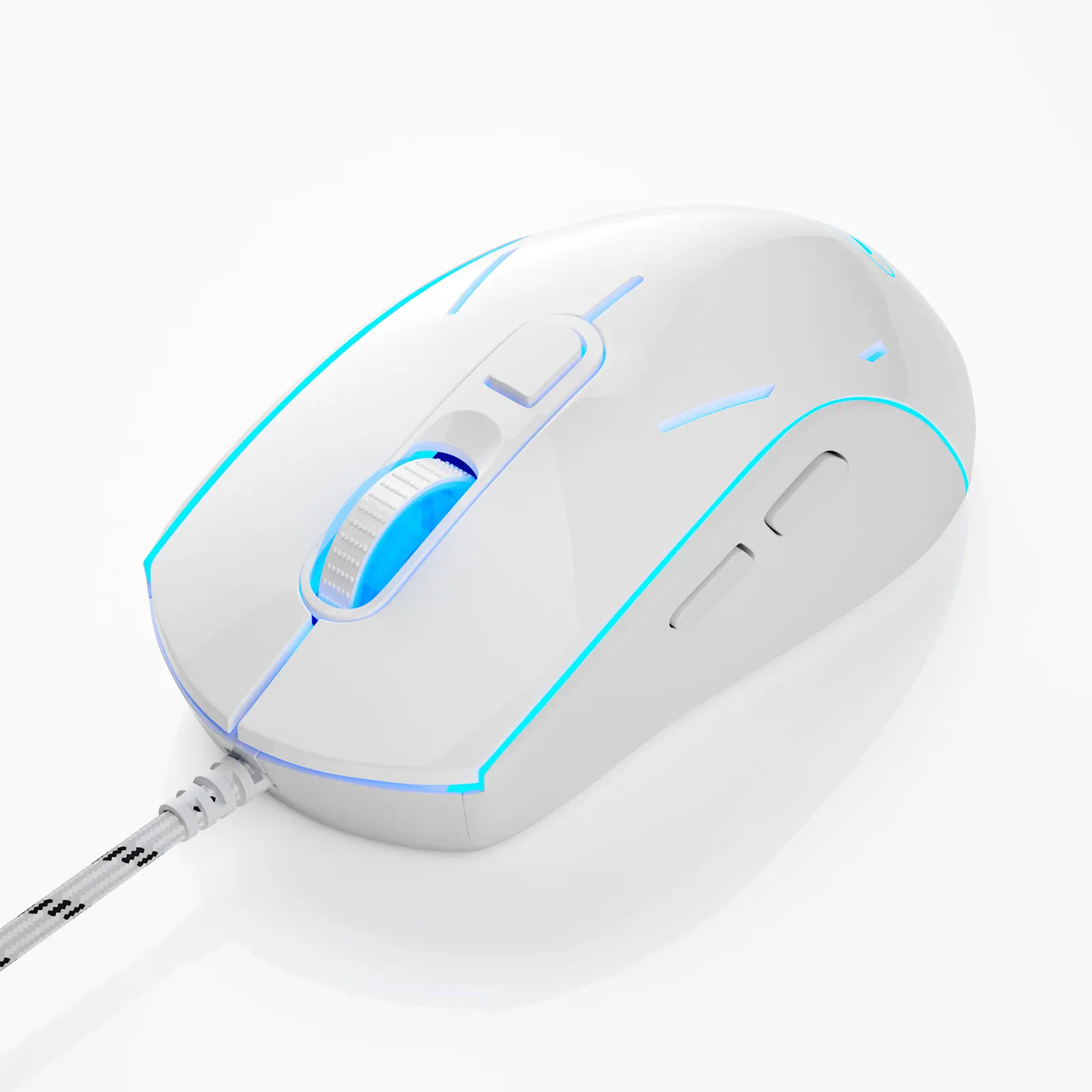 Ergonomic Gaming Mouse with Blue LED Lighting for Enhanced Comfort and Precision
