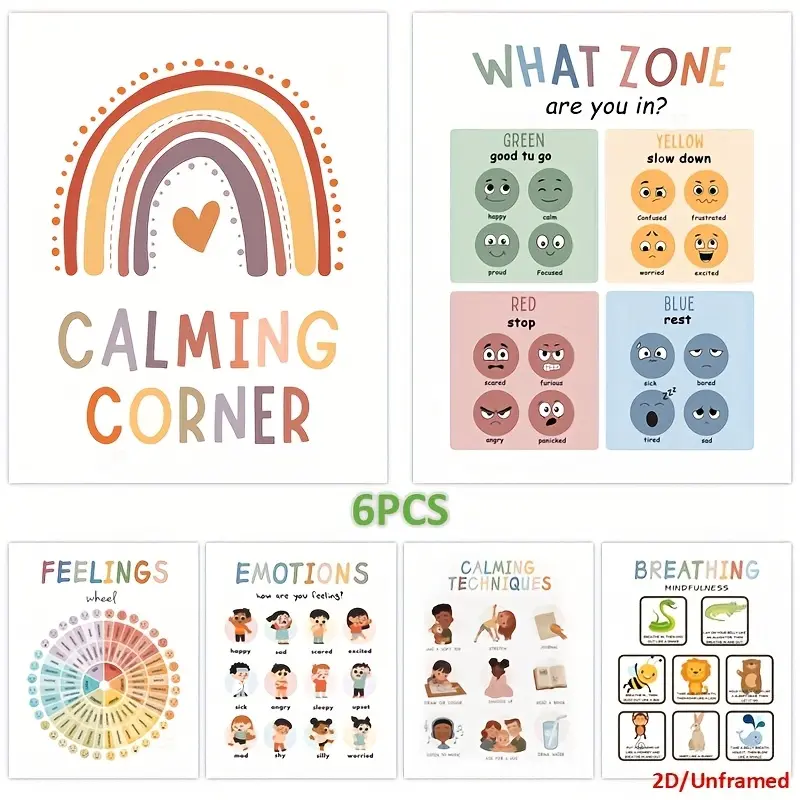 Emotional Regulation Posters Set, 6 Cognitive Emotion Basics, Classroom ...
