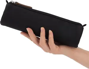 Small Pencil Case Pencil Pouch Stationery Pen Bag Office Supplies for Girls Women-Black