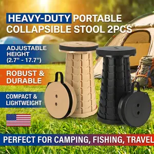 2pcs Collapsible Stool Portable Lightweight Retractable Folding Stools Seat Fishing Outdoors Indoors Kitchen Max Load 400Lbs, Folding Shoe Changing Stool, Suitable for Hiking Camping, Courtyard BBQ, Rainbow Stool Easter Gift, Local Warehouse