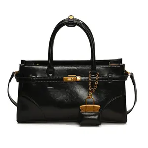 BIGWIG Women's Oil Wax Leather Top Handle Briefcase - Handbags for Women with Adjustable Shoulder Strap, Vintage Retro-Inspired, Durable Premium Texture, Luxury Chic Elegant Daily Commuter Work Satchel