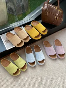 Women's New Slip On Mules Slippers One-Step Simple Plain Open-Toe Low Top Shoes Comfortable Soft Rubber Sole Casual Summer Footwear