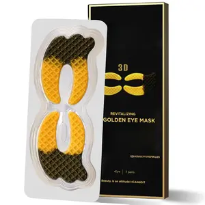24K Gold Eye Mask For Dark Circles&Puffiness,Anti-Aging,Anti-Wrinkle With Hyaluronic Acid and Collagen,Eye Zone Care Eye Patches for All Skin Types,7Pairs/box
