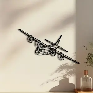 1pc Airplane Metal Wall Art, Airplane Statue Mural, Perfect for Office Wall, Christmas Decor, Modern Abstract Design Home Decor, Ideal Gift for Collectors, Durable Metal