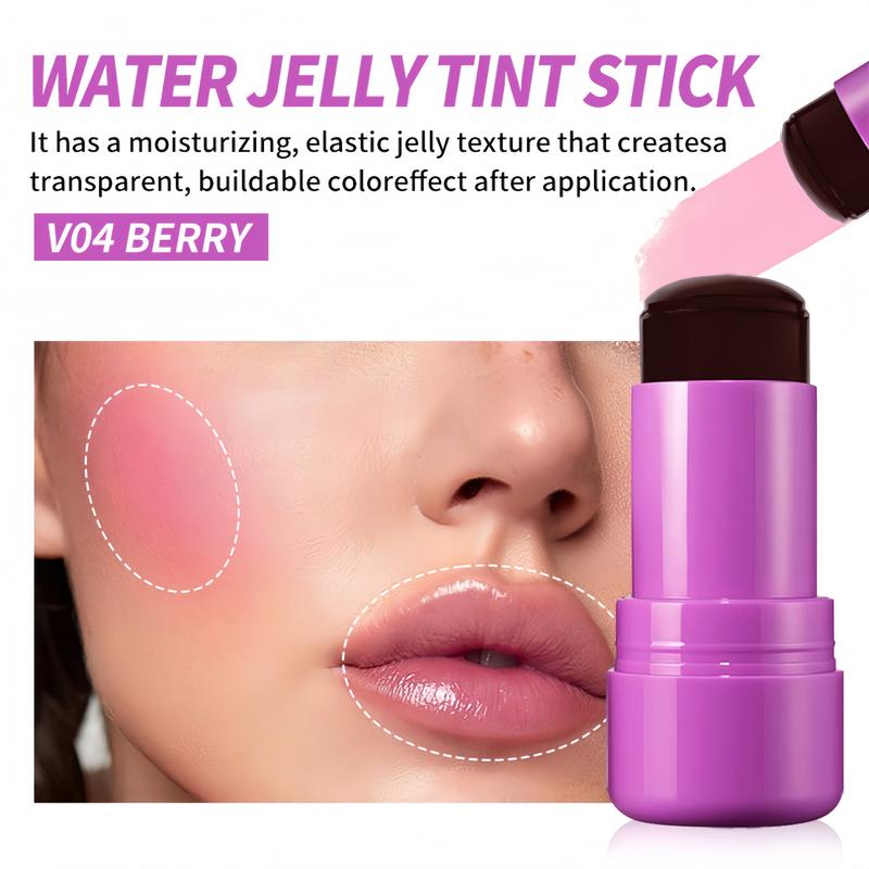 4pcs Jelly Blush Lipstick Makeup For Eyes Lips Cheeks Easy To Carry Multifunctional Clear Jelly Blush Stick Tinted Matte Cream Long Lasting Cosmetic