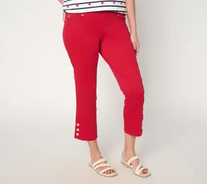 Belle by Kim Gravel Regular Primabelle Twill Button Cropped Jean