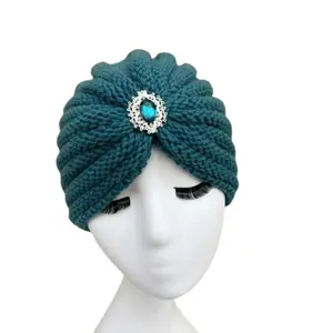 Gemstone Women's Casual Knit Turban - Stylish Knit Hat for Everyday Wear stylish headwear