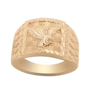 Mens Eagle Statement Ring - 14K Gold-Plated