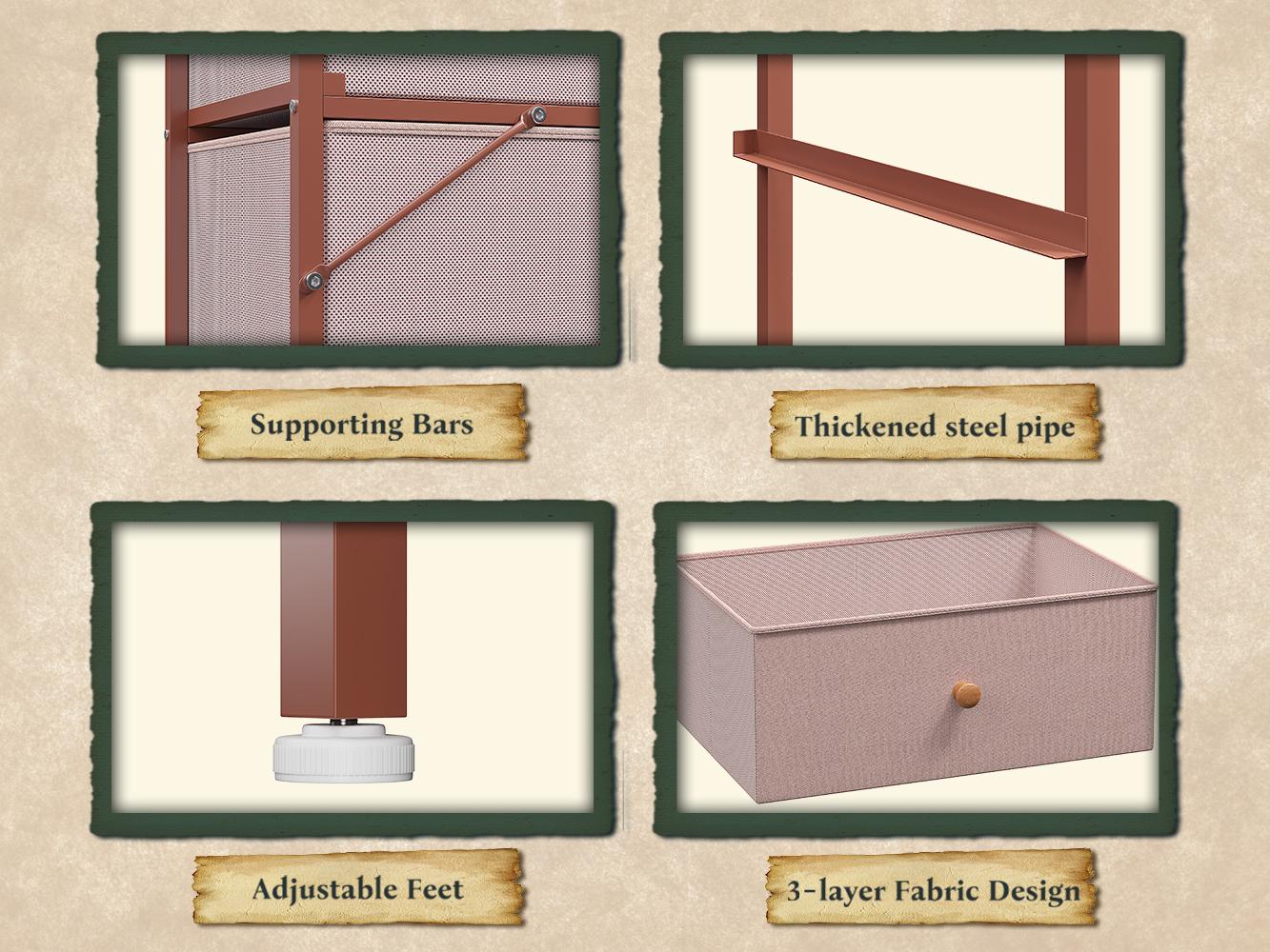 【New Size Avaialble】RaybeeFurniture 12 Tall Pink Dresser for Bedroom, Storage Cabinet Organizer, Modern Fabric Storage Tower, Chest of Drawers with Steel Frame, Wood Top for Living Room, Hallway, Closet 【New Size Avaialble】RaybeeFurniture 12 Tall Pink Dresser for Bedroom, Storage Cabinet Organizer, Modern Fabric Storage Tower, Chest of Drawers with Steel Frame, Wood Top for Living Room, Hallway, Closet