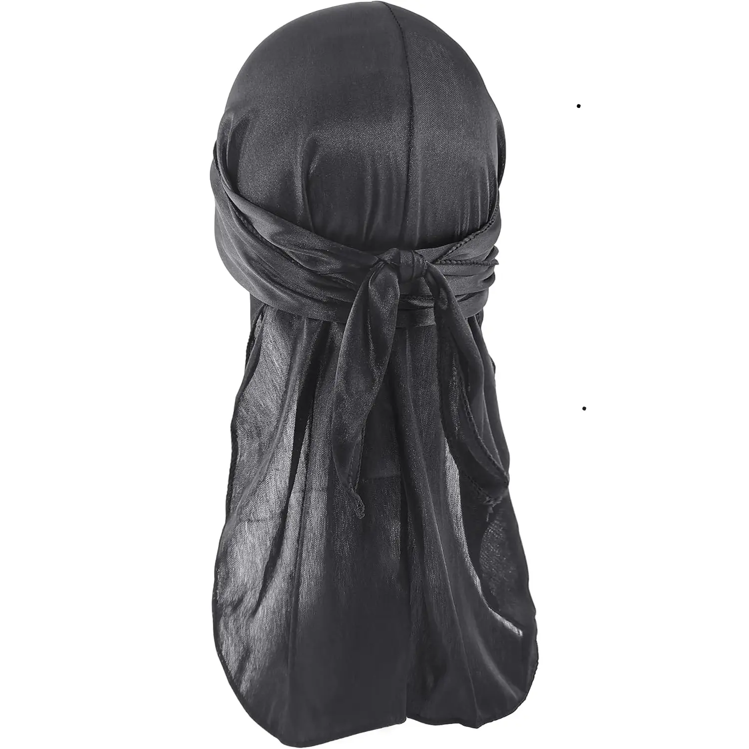 Black Silky Durag Cap Ultra Soft Breathable Satin Head Wrap 