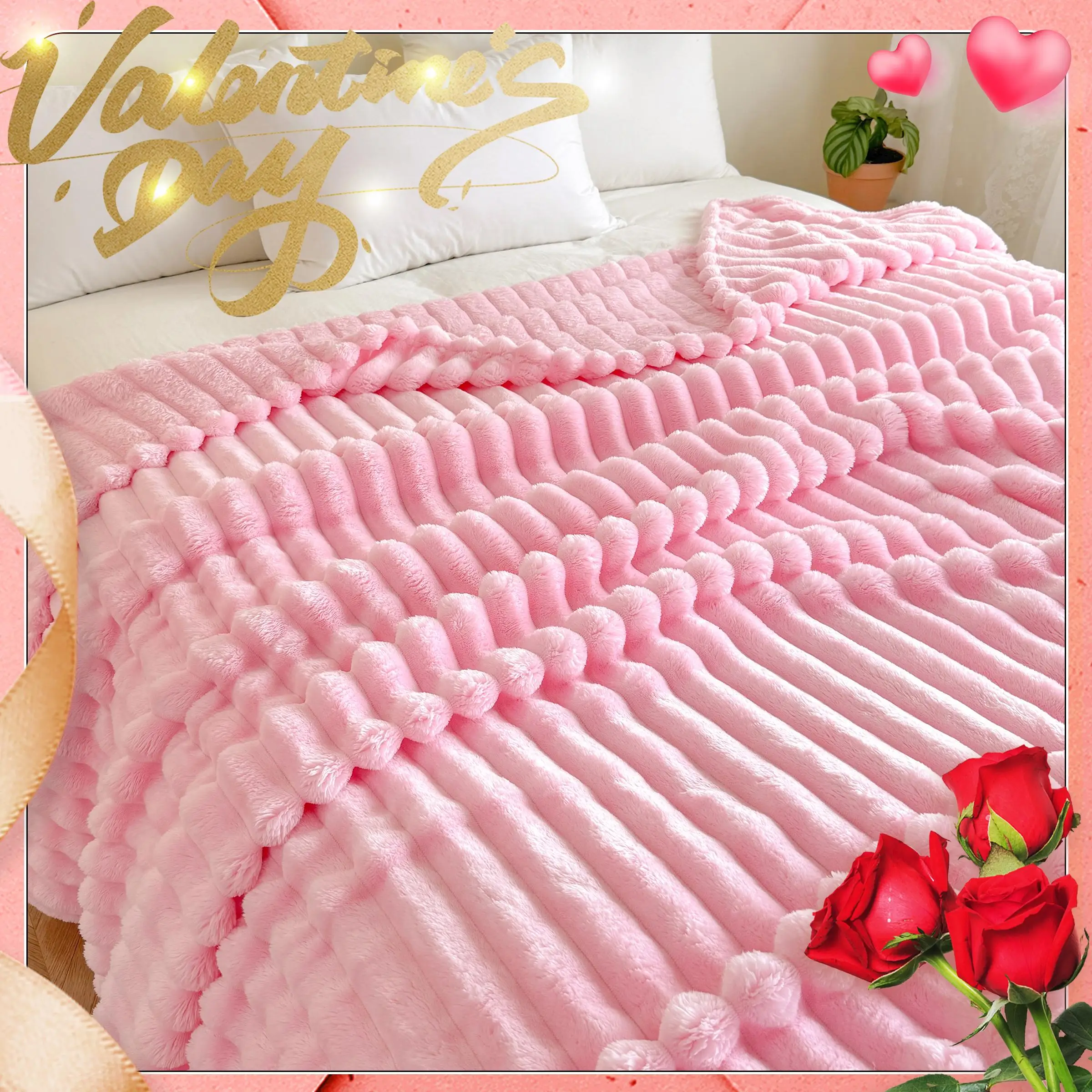 Solid Color Plush Blanket, 1 Count Soft and Comfortable Air-conditioned Room Throw, Warm Nap Blanket for Home, Office, Outdoor Camping, Blankets, Home