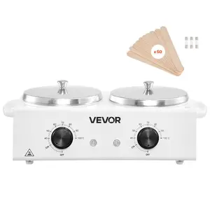 VEVOR Double Wax Warmer, 1200ML Professional Dual Wax Warmer for Hair Removal, 32 - 212 Adjustable Electric Waxing Heater Pot with 50PCS Waxing Sticks for Home Use, Beauty Salon, Spa