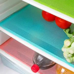 LMMAKE 4Pcs Cuttable Refrigerator Lining Mats Transparent Non Toxic Food Grade Material Easy Cleaning Nonslip Waterproof Drawer Cabinet Mats Insulated Moisture Proof Stain Resistant Coasters Fridge Accessories
