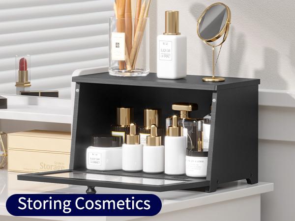 Bamboo Bread Box, Double Layer Bread Storage Box for Kitchen Counter, Large Capacity Bread Bin, Black