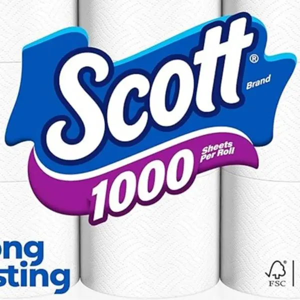 Scott 1000 Toilet Paper, 8 Rolls, Septic-Safe, 1-Ply Toilet Tissue
