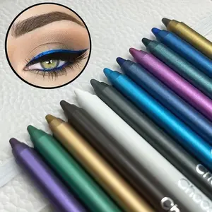 12-Color Waterproof Glitter & Matte Dual-Use Eyeliner Pencil Set, Punk Goth Eyeliner, Long-Lasting, Smudge-Proof,Perfect for Sensitive Eyes and Everyday Use