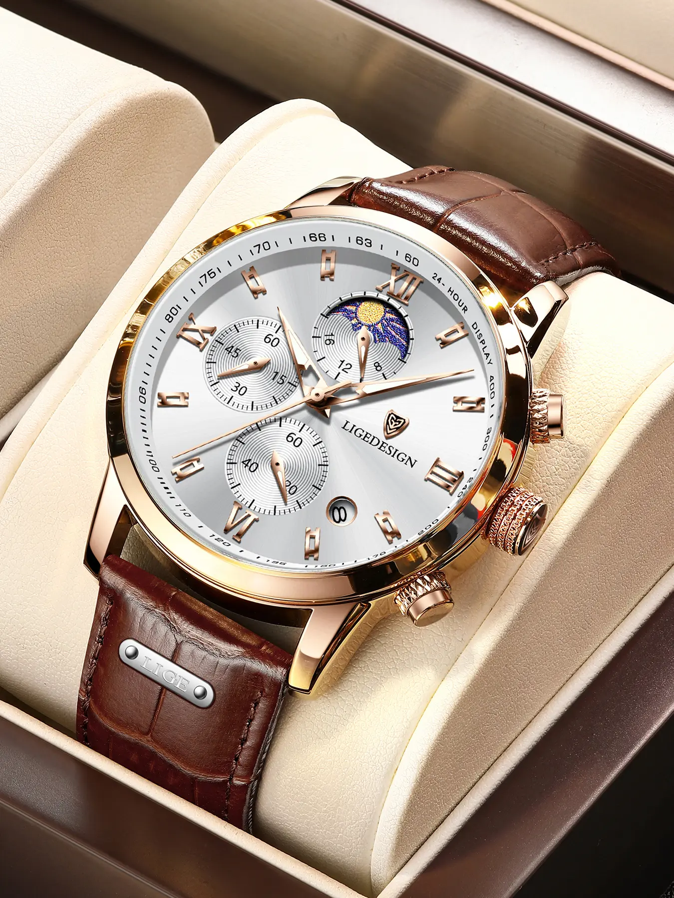 Business Analog Timepiece for Men with Black Leather Strap, Fashion Quartz Dial with High-Hardness Mineral Glass, Fashion Analog Watch, Easy To Use Quartz Watches, Black Quartz Watches