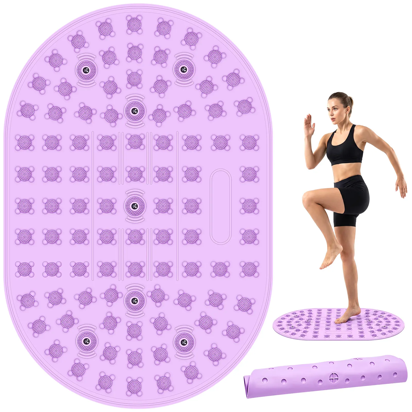 Silicone Acupressure Mat - Lightweight Portable Massage Mat for Pain & Fatigue Relief, Magnetic Silicone Therapy Tools for Yoga & Home Exercise, Body Care