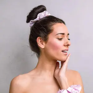 Grace & Company Satin Hair Scrunchies - Anti-Frizz, Gentle on Hair, Prevents Breakage, Lightweight, Soft & Shiny