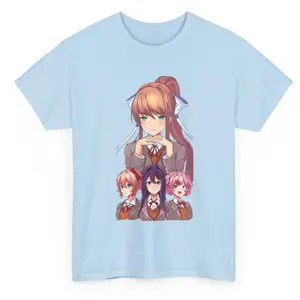 Doki Doki Literature Club T-Shirt - Vintage Graphic Tee – Unisex S-3XL – Menswear & Womenswear – Streetwear Tops – Casual Cotton Crewneck Shortsleeve T-shirt