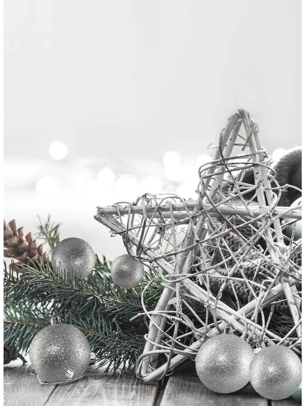 3" Assorted Glitter Silver Ball Ornaments, Set of 12